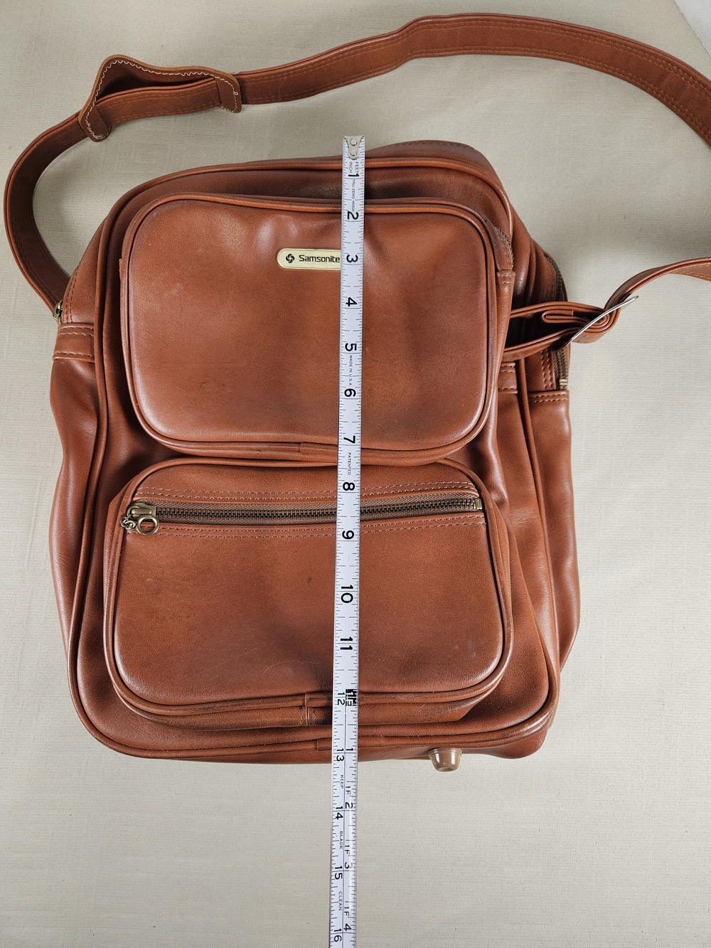 1960s-70s Chestnut Vinyl Samsonite Tote Shoulder Strap Bag/Carry On Luggage/Sams - Picture 3 of 16